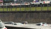 VIDEO. Un fuerte temporal dejó a varios autos bajo el agua en la Panamericana