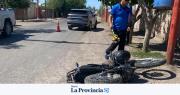 Fuerte choque en Chimbas: un motociclista sufrió graves heridas