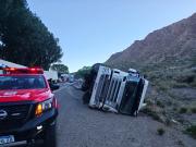 Un camión volcó en Uspallata y generó complicaciones en la Ruta 7