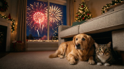 Consejos para cuidar a las mascotas durante la pirotecnia de Navidad y Fin de Año