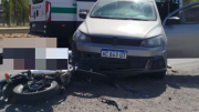Murió un motociclista tras colisionar con un auto en Km 14