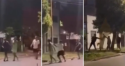 Video: la pirotecnia causó en La Plata otra pelea que terminó con golpes y corridas en Navidad