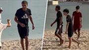 Video: Lamine Yamal sorprende a unos niños en una playa de Dubai y se hace viral