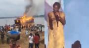 Multitud enardecida quemó por error un bote pensando que era una de las arcas del falso profeta de Ghana