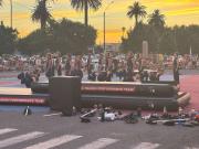 Equipo nacional de gimnasia de Dinamarca realizó exhibición en la rambla mercedaria