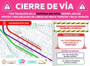 Corte temporal de la avenida 14 de Septiembre por trabajos eléctricos este domingo