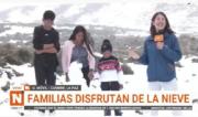 La Paz: La Cumbre se cubre de nieve y atrae a decenas de familias en el cierre del feriado navideño