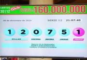 Se sorteó el Gordo de Fin de Año /El número 12.075 se llevó $160 millones