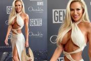 Osado look de Luciana Salazar en Punta: vestido cut out deja ver gran parte del torso