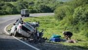 Grave accidente entre una camioneta y un auto en la Ruta Nacional 34: hay un muerto