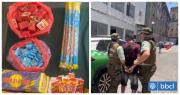 Detienen a sujeto con caja y bolsas repletas con fuegos artificiales en barrio Meiggs