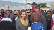Angelina Jolie visitó el límite de la Franja de Gaza en apoyo a la población palestina