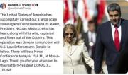 Trump anunció la captura de Nicolás Maduro y su salida de Venezuela tras una noche de bombardeos en Caracas
