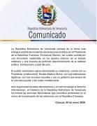 Venezuela rechaza declaraciones del presidente francés Emmanuel Macron y advierte posibles acciones diplomáticas
