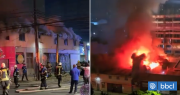 Incendio afecta a segundo piso de local de comida en cercanías del centro de Concepción