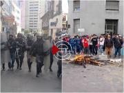 Policía gasifica la movilización de la COB y habilita las vías con el carro Neptuno