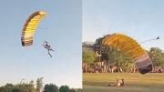 Durísimo: el show de paracaidismo en los festejos de Reyes en Pergamino que terminó mal