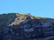 Rescatan a un perro que se cayó de un acantilado de 30 metros: el video del operativo que emocionó a todo un pueblo