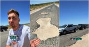 El enojo de un influencer sanjuanino por el deterioro de una ruta nacional en La Pampa: “Son 70 kilómetros de pozos”