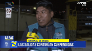 Bloqueos mantienen paralizadas las salidas en la Terminal de Buses de La Paz