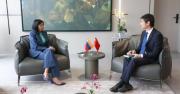 Presidenta (e) de Venezuela, Delcy Rodríguez se reunió con embajador chino en medio de presión de EEUU