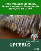 Tras tres años de bajas, faena vacuna se incrementó un 6,4% en 2025 ‣ Martin Ferreira Pinto