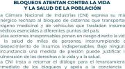 Cámaras Nacional de Industrias denuncia que bloqueos ponen en riesgo el abastecimiento de oxígeno y material médico