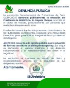 ADEPCOCA denuncia retención de su presidente en punto de bloqueo en Yolosita