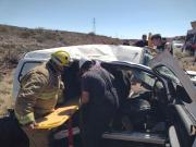 Fuerte vuelco sobre Ruta 237, a la altura de El Chocón: dos personas fueron hospitalizadas este domingo