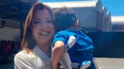 Lizy Tagliani mostró el emotivo video del primer viaje al mar junto a su hijo