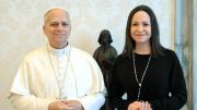 El papa León XIV recibe a María Corina Machado en audiencia privada