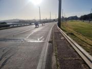 Tránsito lento en los accesos a Montevideo tras moto que impactó contra una camioneta