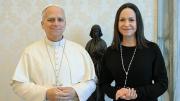 Papa León XIV recibe a María Corina Machado en el Vaticano