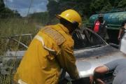 Una lesionada por incendio de vehículo en la carretera nacional Morón-Coro