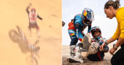 Video: así fue el tremendo accidente que terminó con una fractura de tobillo en pleno Dakar