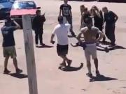 Feroz pelea de recicladores de aceite en Pinamar: trompadas, piedrazos y un hombre internado