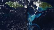 Expertos investigan el inusual cambio de color del mar Caribe después del huracán Melissa