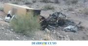 Tragedia vial en San Juan: murió un camionero tras despistarse e incendiarse en la Ruta 149