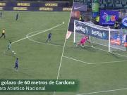 El impresionante golazo de Edwin Cardona en Colombia: vio adelantado al arquero y le pegó desde atrás de mitad de cancha