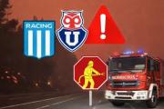 Amistoso entre Racing–U. de Chile en riesgo por incendios