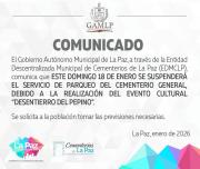 Suspenden parqueo del Cementerio General por el desentierro del pepino