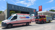 Un trabajador resultó herido tras quedar atrapado por la caída de perfiles de aluminio