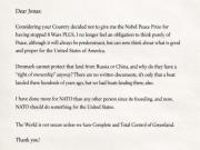 Ya no siento la obligación de pensar en la paz: la carta que le envió Trump al premier de Noruega porque no le otorgaron el Premio Nobel