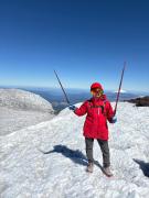 Amalia, la neuquina de 71 años que conquistó la cumbre del volcán Lanín