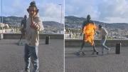 Incendian estatua de Cristiano Ronaldo para un ‘video viral’