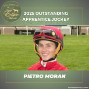 Eclipse Awards: Pietro Moran se alza con el premio como mejor jinete aprendiz 2025