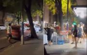 Calles salvajes: en pleno centro de La Plata, gritos, insultos y botellas rotas