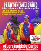 República Dominicana: Celebrarán plantón en reclamo de libertad del Presidente Maduro y Cilia Flores