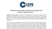CEPB pide reunión urgente con ministro de Trabajo para tratar aumento y negociación salarial