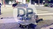 Moto de alta cilindrada y un auto protagonizaron un violento choque sobre avenida Belgrano